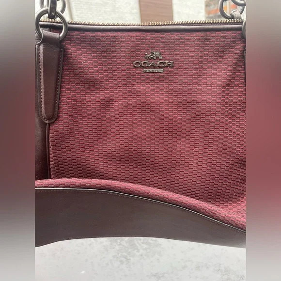 Coach Burgundy and Brown Tote Bag - Picture 7 of 12